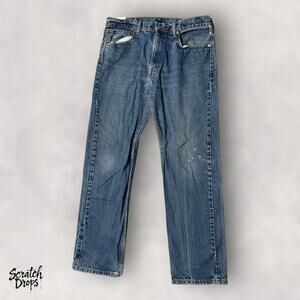 Levis 505 Men's Jeans 36x32 Classic Fit Blue Denim Pants Vintage Style M07